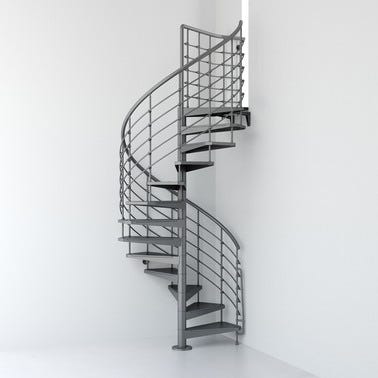 Escalier colimaçon gris anthracite 15 hauteurs Despina Xtra Diam.110 cm 0