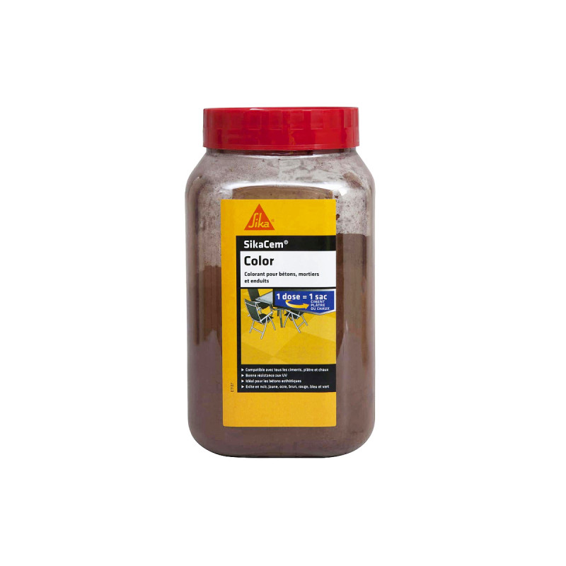 Colorant en poudre pour ciment, chaux et plâtre SIKA SikaCem Color - Brun - 700g