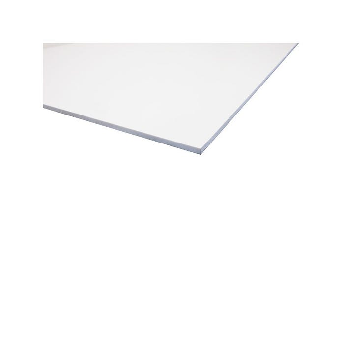 Plaque PVC expansé blanc Blanc, E : 10 mm, l : 50 cm, L : 100 cm.5 0
