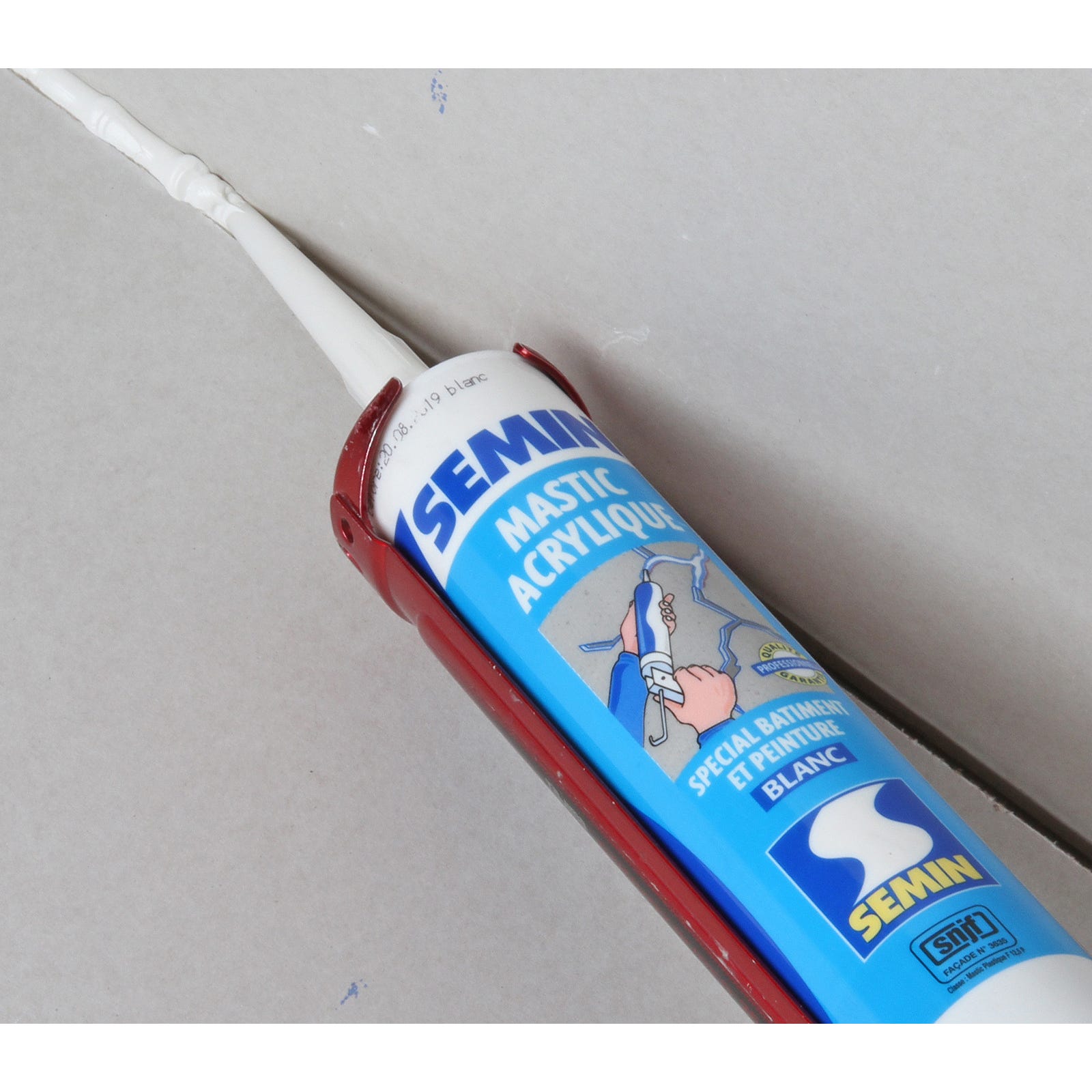 Mastic acrylique blanc pour combler des fissures Semin - intérieur/extérieur - cartouche de 310 ml 1