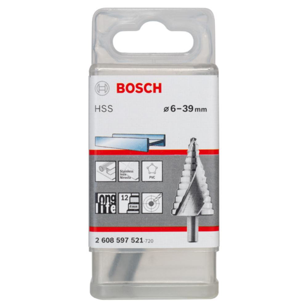 Bosch Accessories 2608597521 HSS Foret étagé 6 - 39 mm Longueur totale 93.5 mm tige à 3 surfaces 1 pc(s) 5