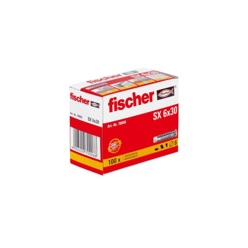 Cheville SX 6x30 FISCHER - boîte de 100 pcs n°6 - 96056 1