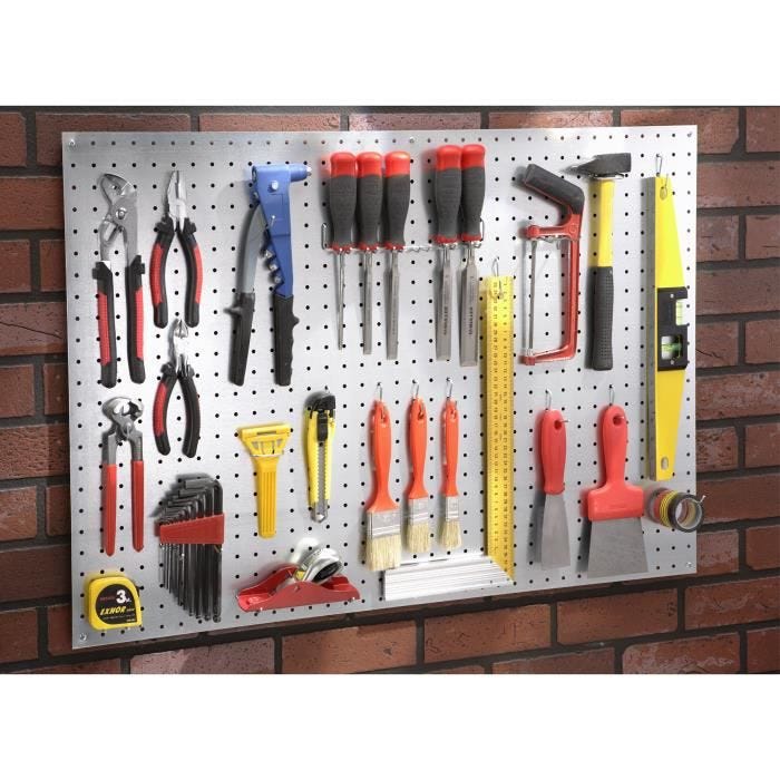 Déstockage - Mottez - Panneau Porte-outils Perforé Avec Crochets 5