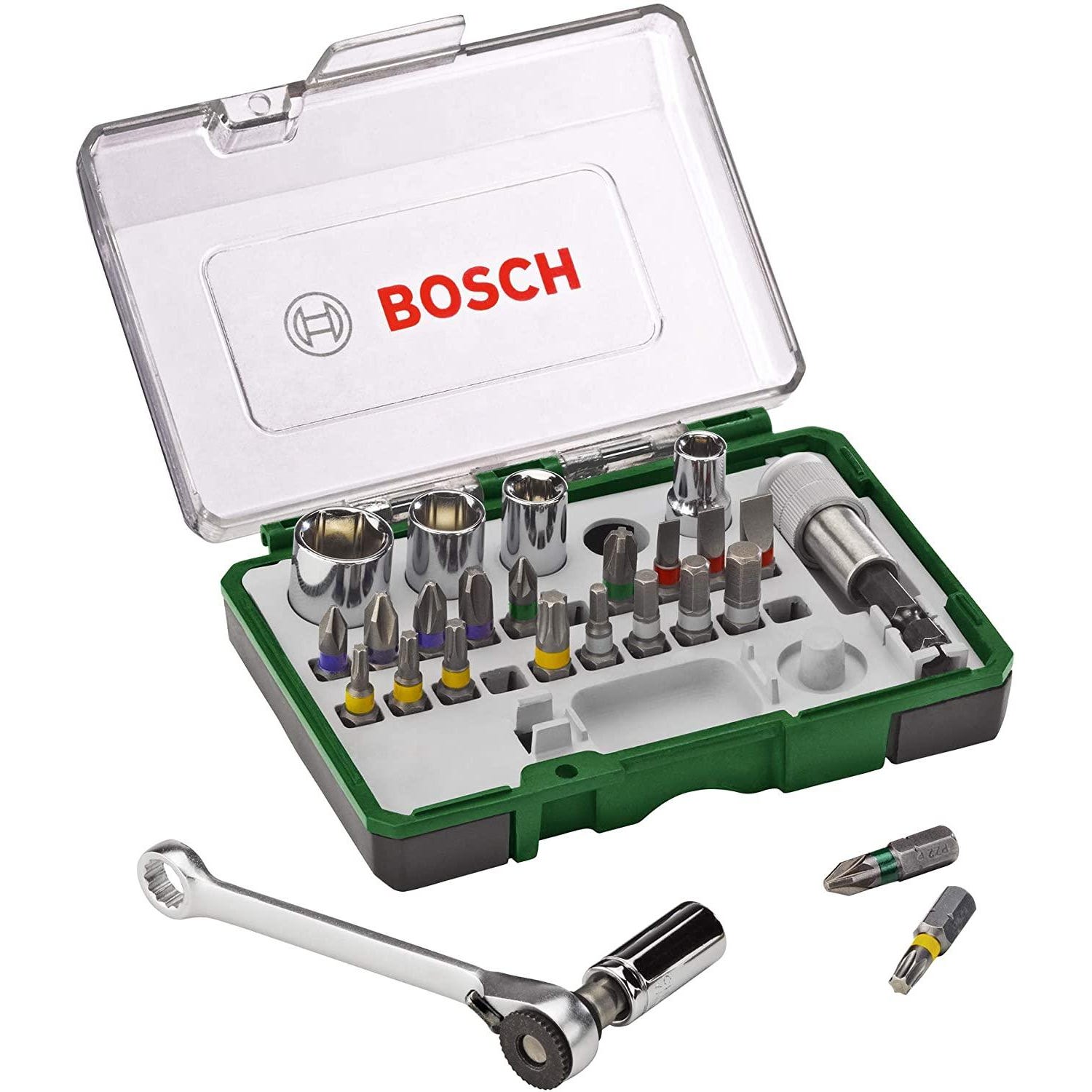 Set vissage mixte Bosch - Kit 27 pieces, Assortiment dEmbouts de Vissage avec Cliquet 5