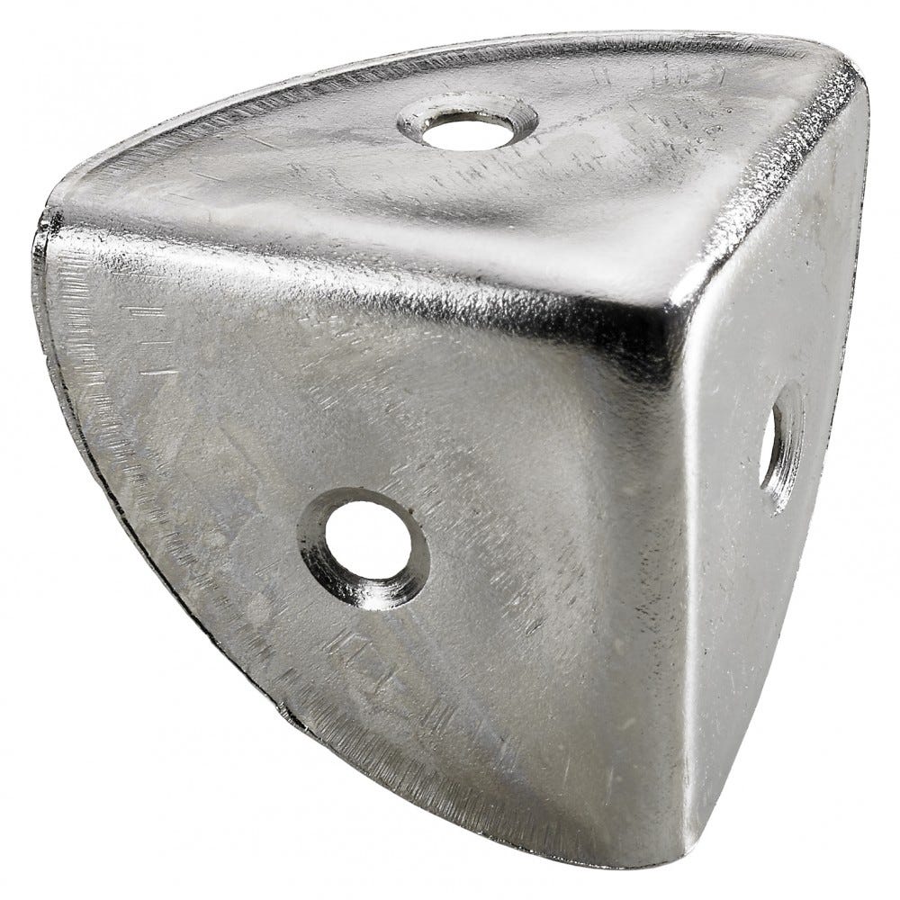 Coin de valise à visser acier nickelé HETTICH, L.28 mm 0