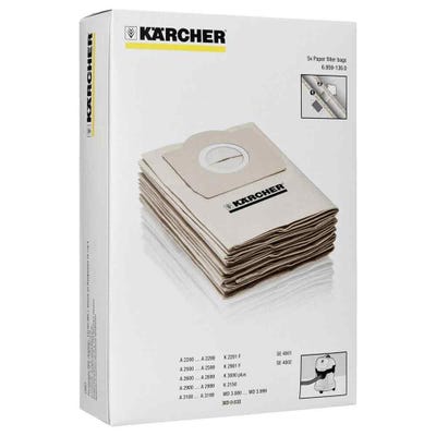 Sachet KARCHER filtre papier MV3/WD3.xxx/A22xx/A25xx/A26xx/SE4001, 4002 - 5 pièces - 6.959-130.0