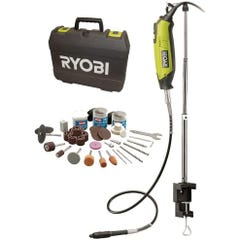 Coffret outils multifonctions RYOBI 150W - 115 accessoires - arbre flexible - support télescopique - EHT150V 5