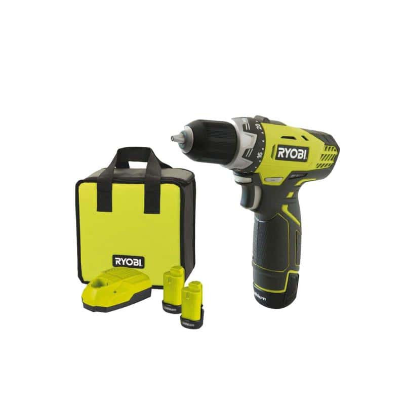 Perceuse-visseuse compacte RYOBI 12V Lithium-ion - 2 batteries 1.3Ah - 1 chargeur 1h - sac RCD12012L