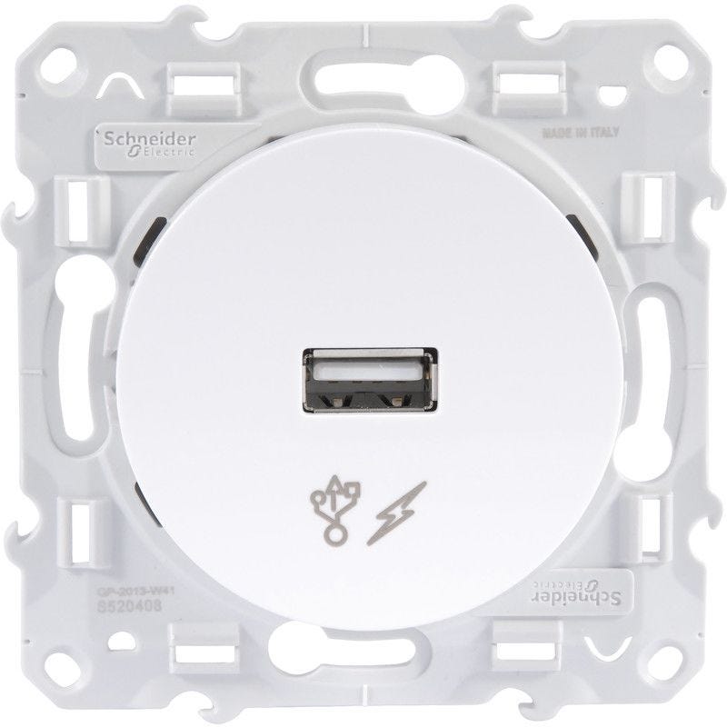 Prise alimentation USB ODACE 5V 1A - SCHNEIDER ELECTRIC - S520408 0