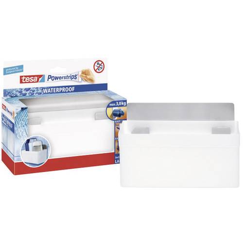 Panier de rangement tesa Powerstrips® Waterproof blanc, métal tesa 59711 59711