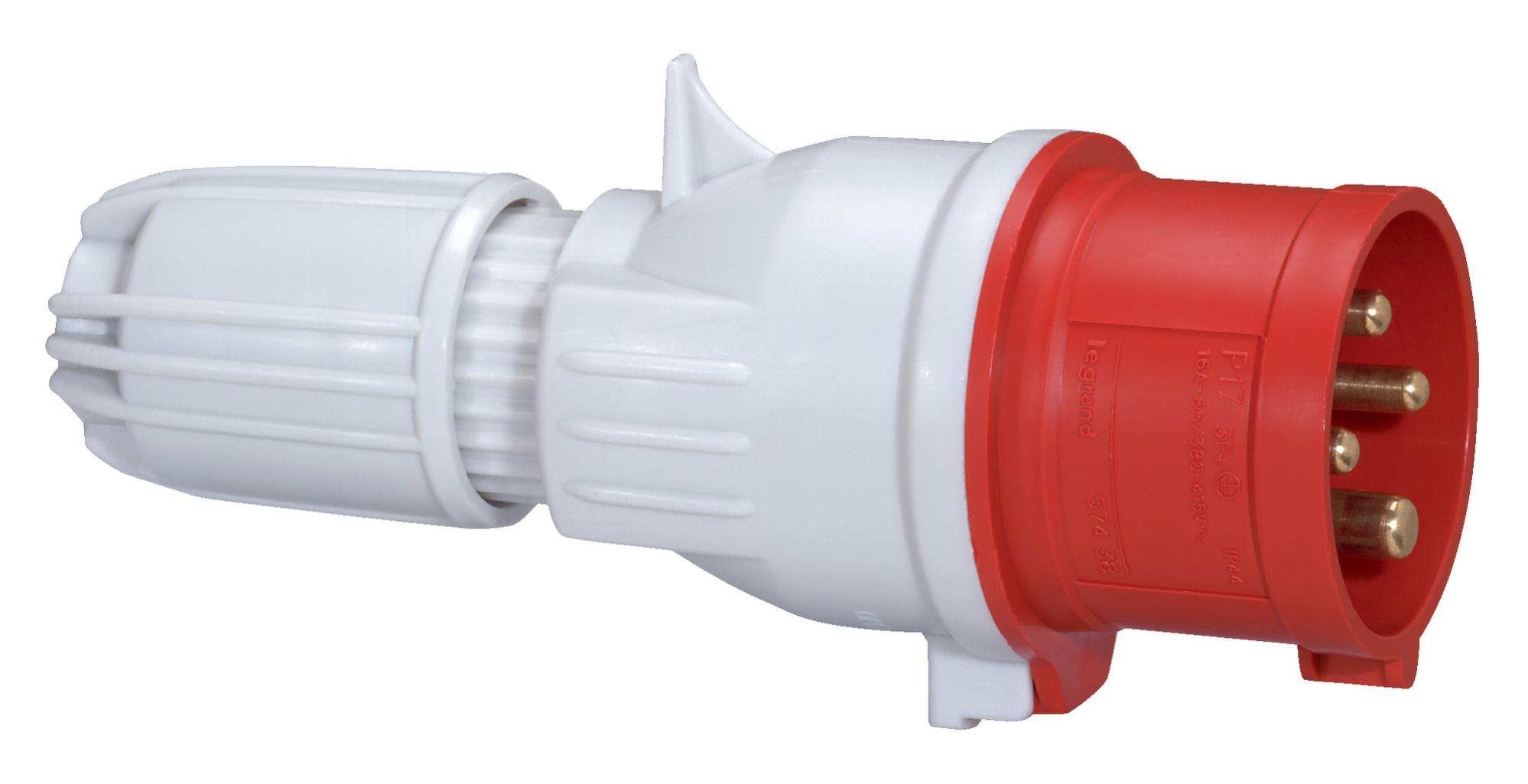Fiche mâle 3P+T 32A 400V IP44 - LEGRAND - 555238