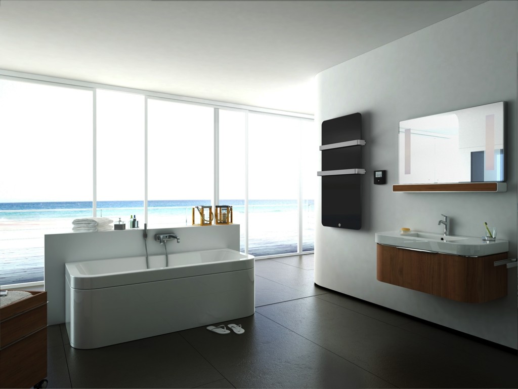 Haverland Xtal4n | Sèche-serviette Électrique Mural Programmable 400 W | Panneau Rayonnant En Verre | Design Moderne Ultrafin| Noir