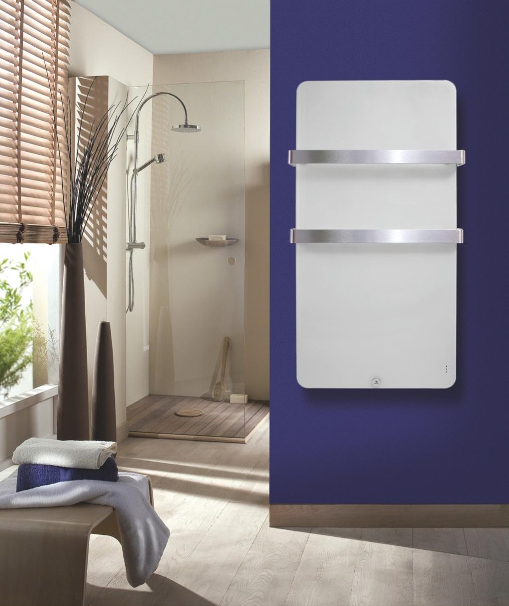 Haverland Xtal6b | Sèche-serviette Électrique Mural Programmable 600 W | Panneau Rayonnant En Verre | Design Moderne Ultrafin| Blanc