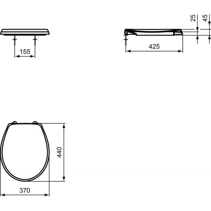 Ideal Standard ASTOR - Abattant et couvercle 370*525 mm (W302601) 1