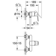 GROHE Robinet mitigeur mecanique douche Start Loop 23354000 1