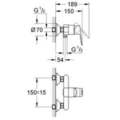 GROHE Robinet mitigeur mecanique douche Start Loop 23355000 1