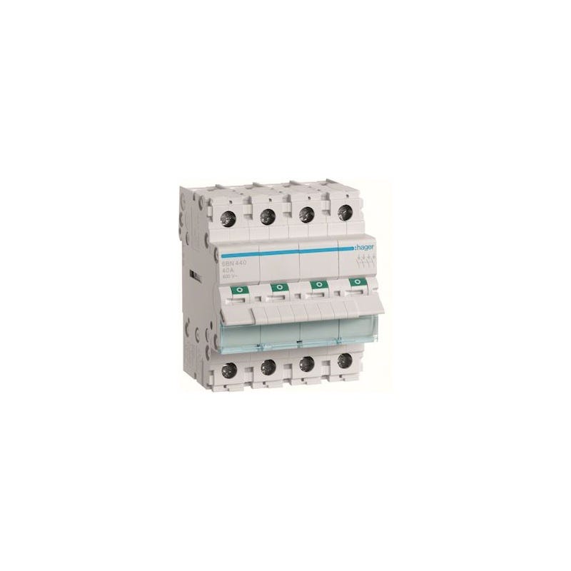Interrupteur modulaire 4 pôles 40A - HAGER : SBN440 0