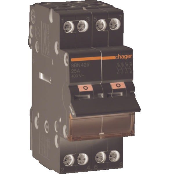 Interrupteur modulaire 4 pôles 40A - HAGER : SBN440 1
