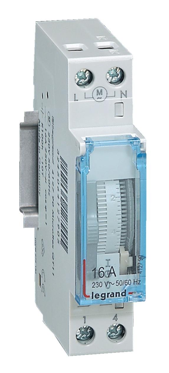 Interrupteur horaire programmable analogique cadran vertical journalier avec réserve marche - LEGRAND - 412790