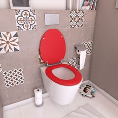 Abattant WC - en MDF avec charnières en métal réglables - WHISY RED 0