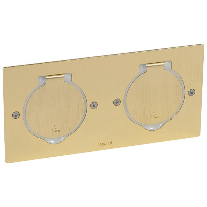 réceptacle pour prise de sol carré double bronze legrand 089712