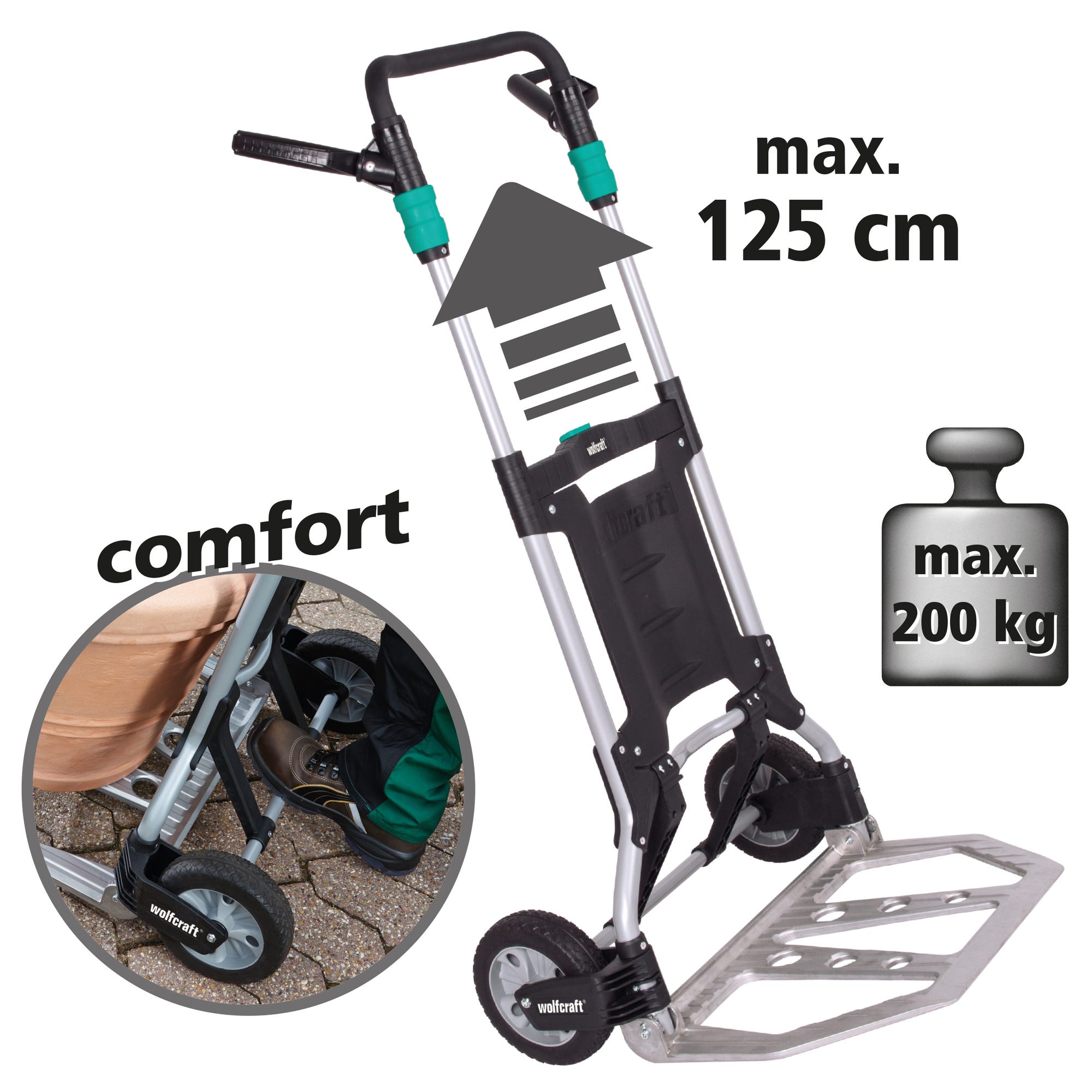 Diable Pliant Professionnel - Charge Max. 200 kg - TS 1500 - wolfcraft 5525000 2
