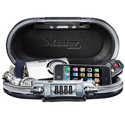 MASTER LOCK Mini-coffre de rangement portable pour voyage avec cable de  securite - Noir ❘ Bricoman