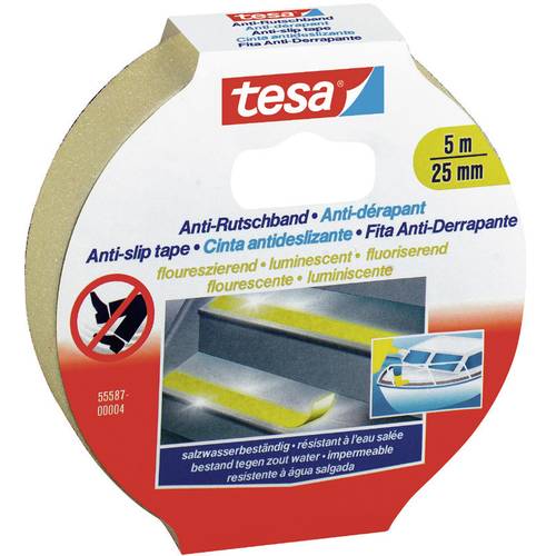 Bande antidérapante tesa 55580-00000-11 blanc (L x l) 5 m x 25 mm acrylate 1 pc(s)