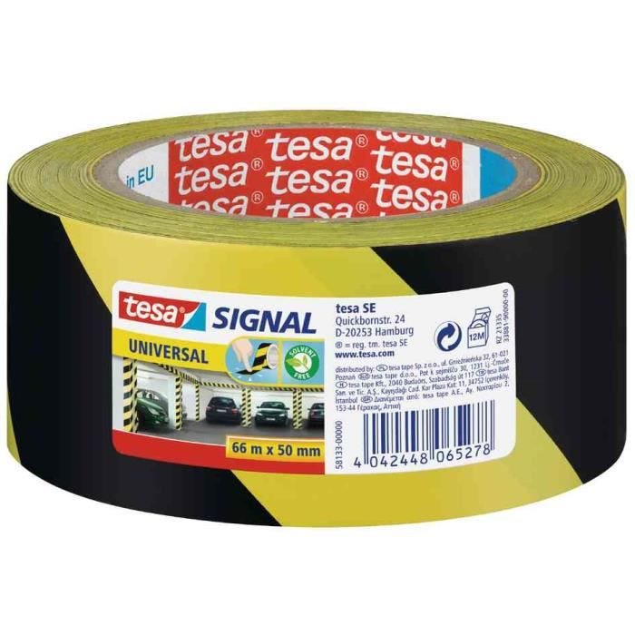 Bande adhésive de marquage tesa® SIGNAL tesa 58133-00000-00 jaune, noir (L x l) 66 m x 50 mm acrylate 1 pc(s) 4
