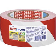 Bande adhésive de marquage tesa® SIGNAL tesa 58134-00000-00 rouge, blanc (L x l) 66 m x 50 mm acrylate 1 pc(s) 0