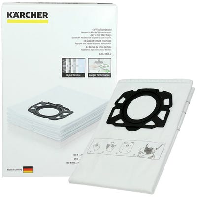 Sac KARCHER filtre ouate MV4,5,6 - 4 pieces - 2.863-006.0 ❘ Bricoman