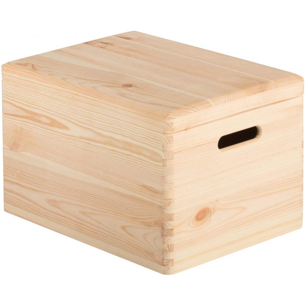 Boîte de rangement en pin massif avec couvercle Taille 4 Astigarraga