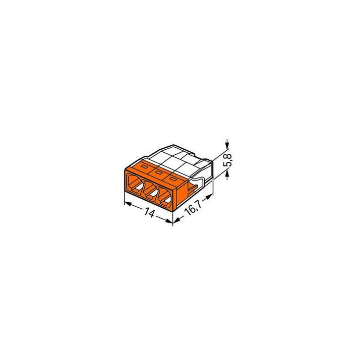 Borne pour boîtes de dérivation COMPACT avec boîtier transparent 3 conducteurs boîte de 100 - WAGO - 2273-203 2