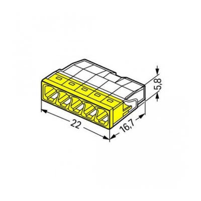 Borne pour boîtes de dérivation COMPACT avec boîtier transparent 5 conducteurs boîte de 100 - WAGO - 2273-205