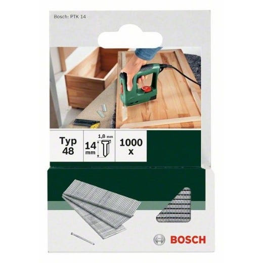 Déstockage - Bosch – 1000 Clous Longueur 14mm Pour Agrafeuse Bosch Ptk 3.6v 1