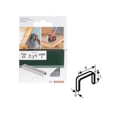 Déstock - Bosch Home And Garden – Un Set De 1000 Agrafes 10mm Type 53 Pour Agrafeuses Bosch Home And Garden Ptk 3.6v 0