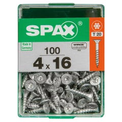 Lot de 100 vis acier tête autofraisée plate SPAX, Diam.4 mm x L.16 mm 1