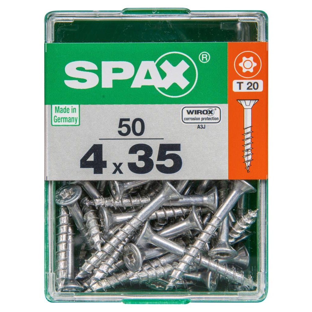 Lot de 50 vis acier tête autofraisée plate SPAX, Diam.4 mm x L.35 mm 1