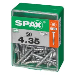 Lot de 50 vis acier tête autofraisée plate SPAX, Diam.4 mm x L.35 mm 2