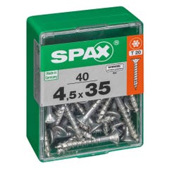 Lot de 40 vis acier tête autofraisée plate SPAX, Diam.4.5 mm x L.35 mm 0