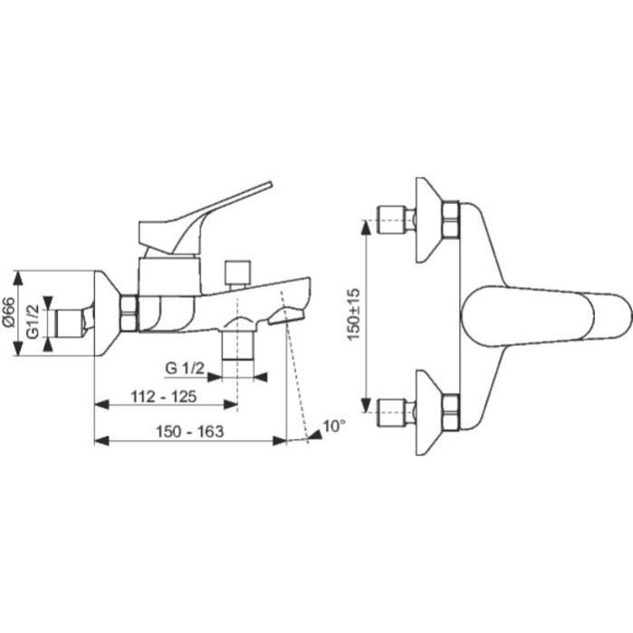 Mitigeur baindouche Brive Jacob Delafon