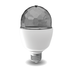 Ampoule LED disco à tête rotative, culot E27, conso. 3W cons., lumière RVB 0