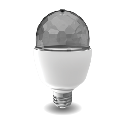 Ampoule LED disco à tête rotative, culot E27, conso. 3W cons., lumière RVB 0