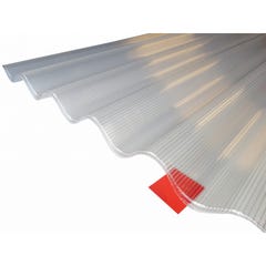 Plaque de polycarbonate ondulé alvéolaire (177/51 mm) Clair, 1.52m, l : - 92cm, E : 6 mm 1