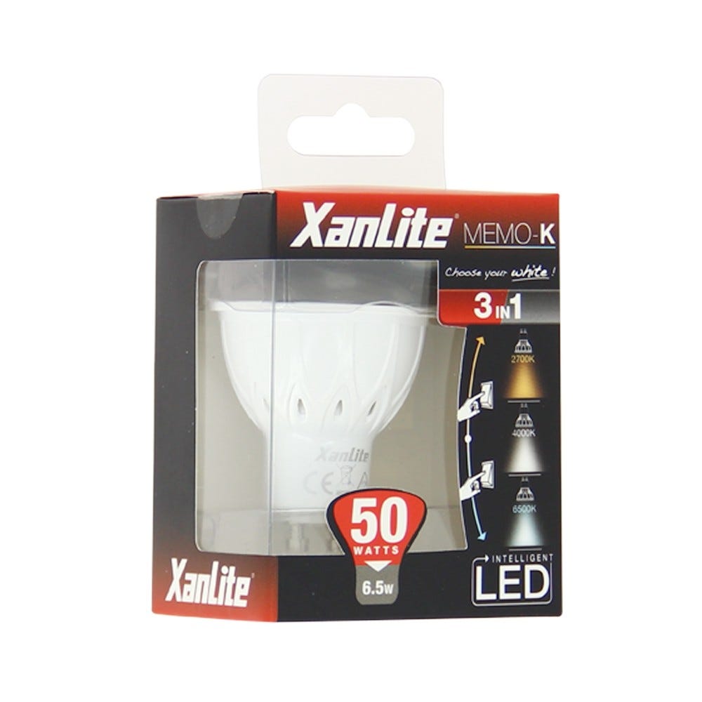 Xanlite - Ampoule LED spot, culot GU10, 6,5W cons. (50W eq.), couleur de lumière variable - SG50SCCT 2