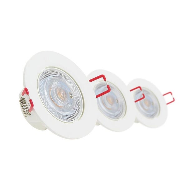 Xanlite - Lot de 3 Spots Encastrable LED Intégrés - Dimmable et Orientable - cons. 5W (eq. 50W) - 345 lumens - Blanc chaud - PACK3SEL345D 0