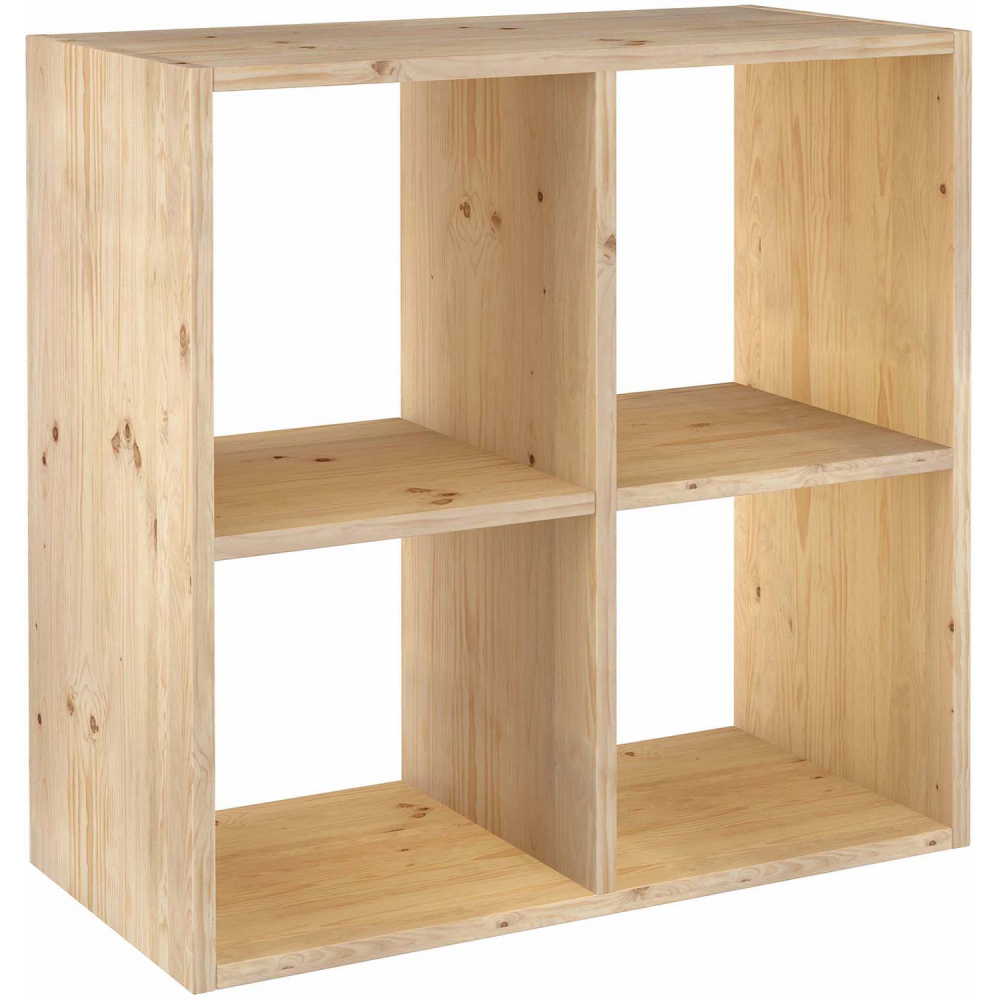 Étagère cubes en bois brut Dinamic 4 cases Astigarraga