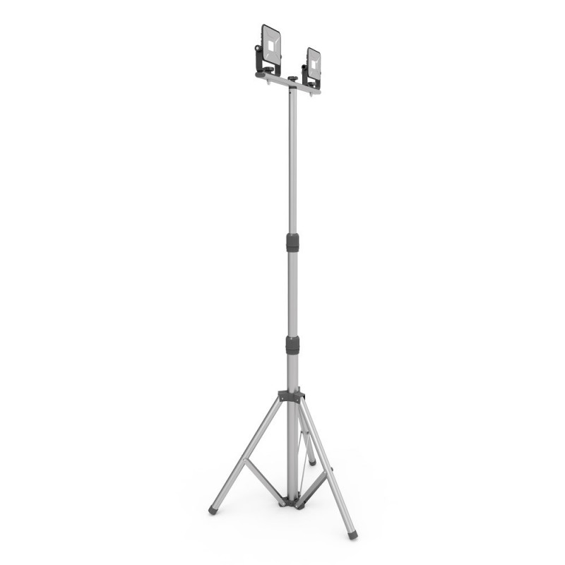 Xanlite - Projecteur de Chantier LED sur Pied, Filaire, x2 Têtes, 10 W, 1600 Lumens - PR10W2T