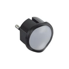Veilleuse lampe torche avec batterie avec 2 LEDs haute luminosité et fiche 2P 10A - noir 0