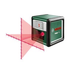 Laser ligne en croix Bosch - Quigo + Portee 7 m, livre avec piles, trepied 1,1m et coffret 0